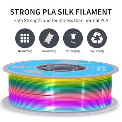 Silk Rainbow PLA 3D Printer Filament, 1KG 1.75mm PLA - color: Fairy Tale