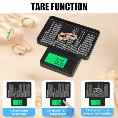 Digital Pocket Scale 1000g x 0.01g, Diyife Portable Precision Gram Scale - color: Black