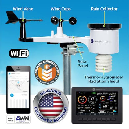 Ambient Weather WS-2000 Smart Weather Station - style: Advanced Console + Array
