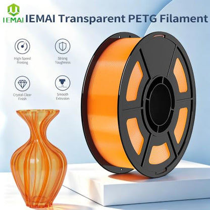 IEMAI High Speed PETG Filament 1.75mm, 500mm/s, 1kg, Transparent Orange - color: Transparent Orange