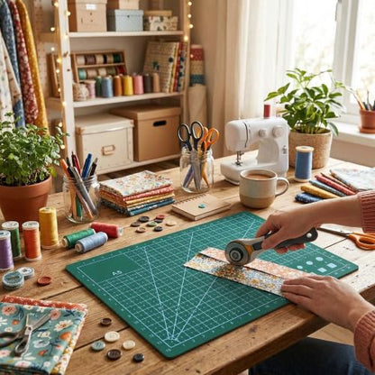 Self Healing Cutting Mat, Durable Double Sided Precision Cutting Surface for Sewing Crafts PVC Blue A5 8.3 x 5.9 Inch 1 Piece