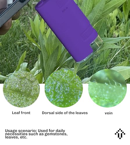 EasyMicro LED Lighted Pocket Microscope 60-120X Magnification Purple Color - color: Purple