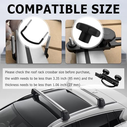 4PCS Car U-Bolt Roof Rack Mounting Brackets Kit,Sturdy Car Roof Rack Clamps Set for Securely Fastening Roofs Boxes Include Nuts/Straps/Gaskets,Practical Cars Roofs Racks Brackets Kit