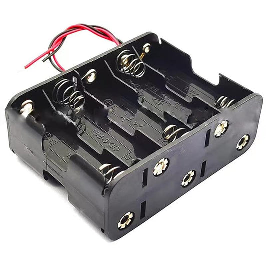 10 x 1.5V AA Battery Holder Case Box with Black Red Storage Boxes Plastic