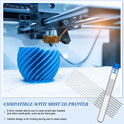 Leifide 100 Pcs 3D Printer Nozzle Cleaning Kit 0.4mm for 3D Printer WDT