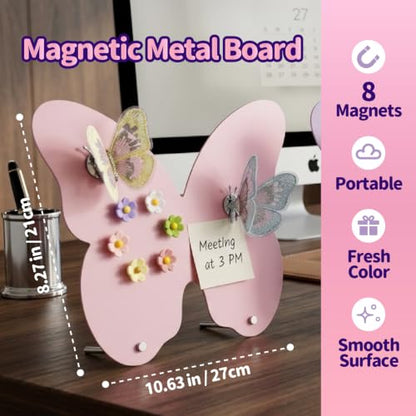 2 Pcs Small Magnetic Board, Cute Magnet Display Stand for Tabletop - color: 2pcs Pink
