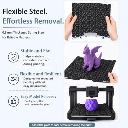 335x325mm Build Plate for Bambu Lab H2C/A2L 3D Printer Double Sided - color: PEO+PET