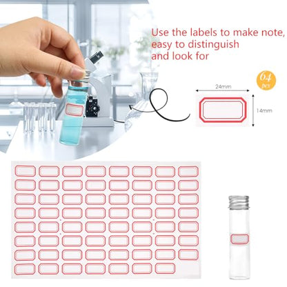 12PCS 20ml Clear Glass Small Vials w/ Aluminum Screw Caps& Plastic Stoppers - color: Clear, size: 20ml