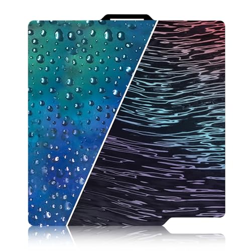 IdeaFormer Double Sided Smooth Waterdrop PEH + Wood Grain PER Build Plate for Bambu Lab X2D/A1/X1C/X1/X1E/P1P/P1S/P2S, 257x257mm, Spring Steel Plate, Flexible Removable Platform for Bambu 3D Printer - color: PEH+PER(Waterdrop+Wood Grain)