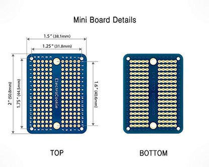 ElectroCookie Solderable Breadboard PCB Board for Electronics Projects Compatible for DIY Arduino Soldering Projects, Gold-Plated (5 Pack + 1 Mini Board, Blue) - color: 1.Blue