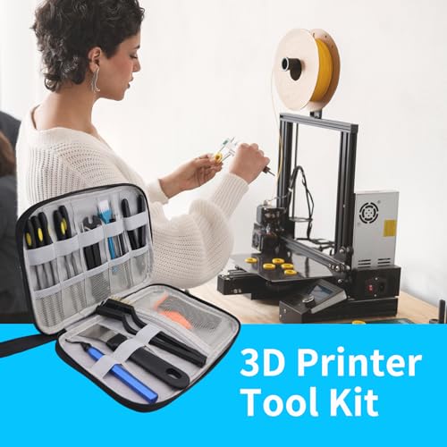 3D Printer Tools Kit, 55pcs 3D Printer Accessories for All FDM/SLA Printers Includes Nozzle Cleaning Tools, Removal Scrapers, Finishing Tools, 5 Types of Files,Brushes, Wire Cutter, Engraving Knife