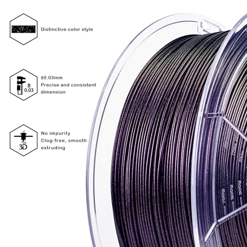 ZIRO Glitter PLA Filament 1.75mm, Chameleon Series, Forged Purple Luster - color: Forged Purple Luster