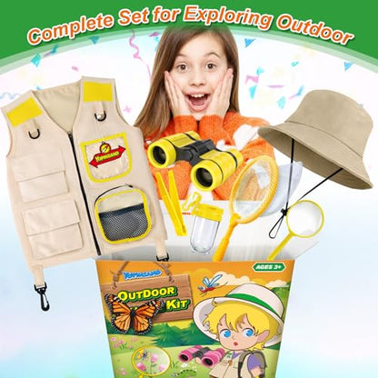 YOPINSAND Kids Explorer Kit & Bug Catcher Kit, Kids Outdoor Exploration Set - color: Yellow