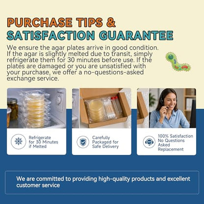 12-Pack Pre-Poured Agar Plates Petri Dishes Home Mold Test Kit with Swabs - color: Agar Plates for Science