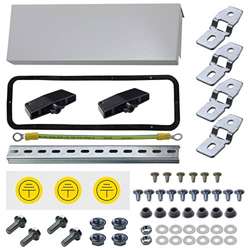VEVOR Electrical Enclosure, 12'' x 8'' x 6'', UL Certified NEMA 4 Outdoor IP65 Waterproof Cold-Rolled Carbon Steel Hinged Junction Box, with Rain Hood, White Gray, (ULBOX30X20X15) - size: 12" x 8" x 6"