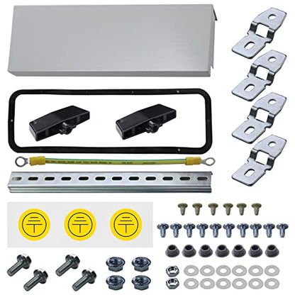VEVOR Electrical Enclosure, 12'' x 8'' x 6'', UL Certified NEMA 4 Outdoor IP65 Waterproof Cold-Rolled Carbon Steel Hinged Junction Box, with Rain Hood, White Gray, (ULBOX30X20X15) - size: 12" x 8" x 6"