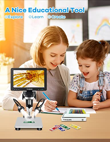 Leipan 7" LCD Digital Microscope 1200X,12MP Coin Microscope with Screen