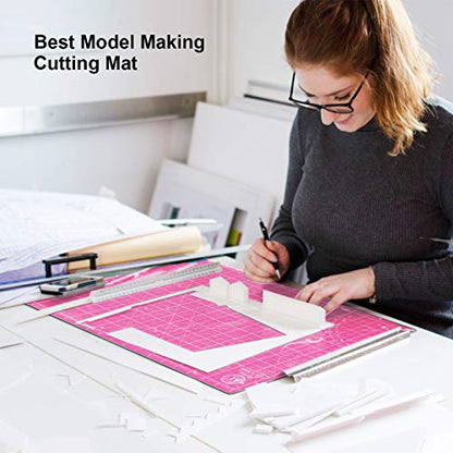 KC GLOBAL A3 (18"x12") Self-Healing Cutting Mat (Pink) - Sturdy, Reversible, Eco-Friendly, Non-Slip. Premium Desk Mat for Crafters, Quilters, and Hobbyist - color: Pink, size: 18"L x 12"W
