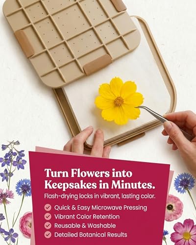Microwave Flower Press Kit, 9 Inch Portable Craft Preservation in Minutes - size: 9 inch Flower Press Kit