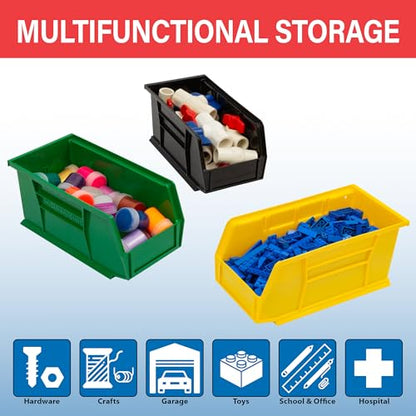Akro-Mils 30230 AkroBins Plastic Storage Bins, 11"x5"x5", Black, 12-Pack - color: Black