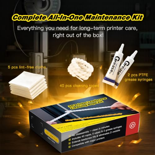 Gear Floss–40 Reusable Ropes, 5 Lint-Free Cloths, 2 PTFE Grease Syringes