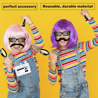 60 Pcs Spy Detective Party Favors Set Spy Kit Detective Glasses Magnifying Glass Pass Card Invisible Ink Pen Fake Mustache Sticker treat Bags Stuffers Escape Room Birthday Party Decorations