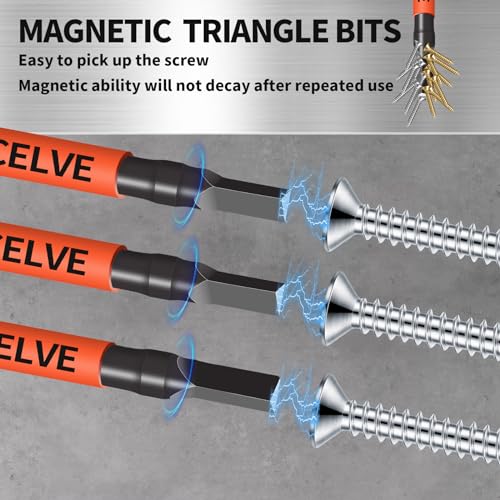 DYRECELVE 10-Pack Triangle Screwdriver, 2.56-In Magnetic Triangle Bit Set