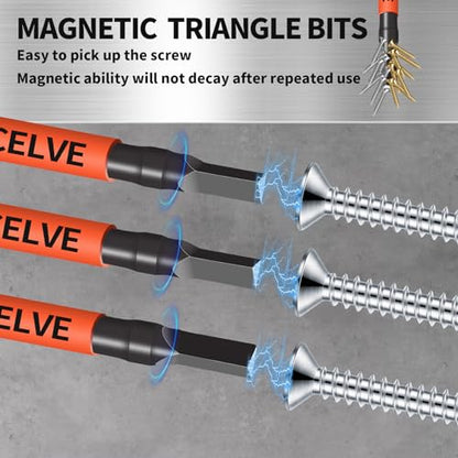 DYRECELVE 10-Pack Triangle Screwdriver, 2.56-In Magnetic Triangle Bit Set