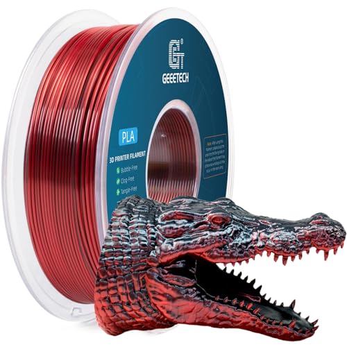 Geeetech Silk Dual‑Color PLA Filament 1.75mm, Black Red, 1KG - color: 1kg Dual Color Black-red