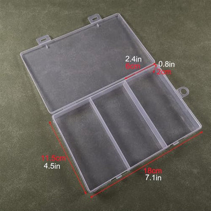 Gebildet 4 Pcs Clear Plastic Storage Case, Rectangular Box Containers with Lid for Jewellery, Pills, Herbs, Tiny Bead, Craft Items - size: 18×11.5×2cm