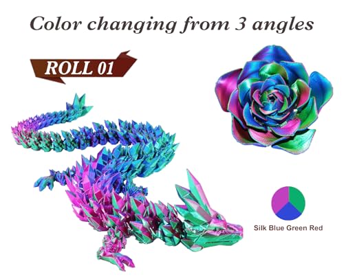 LOVOON Silk PLA 3D Printer Filament Bundle 2 KG, PLA Filament 1.75mm, Shiny Silk Blue/Green/Red and Blue/Pink Change by Angle, 3D Printing Filament for Most FDM Printers and 3D Pen, 1KG X 2 Spools - color: Blue/Green/Red+blue/Pink, size: 2 kg