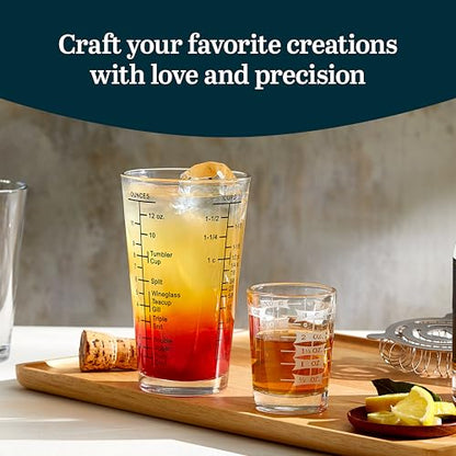 Libbey Mixology 2-Piece Measuring Glass Set, 16 oz, 4 oz Bartender Mixing Glass with Measurement Lines, Drink Measurer for Cocktails, Beer, and More - color: Measuring Set 2