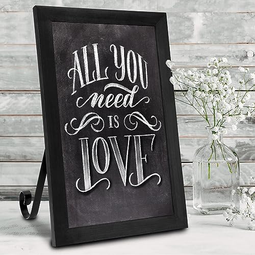11"x17" Tabletop Chalkboard Sign with Stand - Black - color: Black, size: 11"W x 17"H
