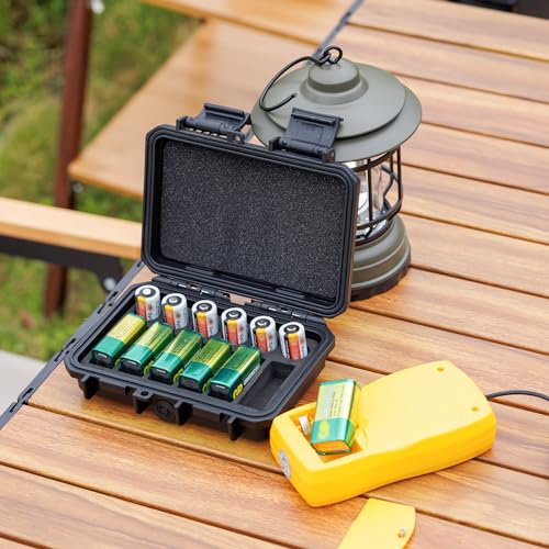 KIWIFOTOS 12 Slots 9V & CR2 CR123A Battery Storage Organizer Case - color: 9V & CR123 Battery Case