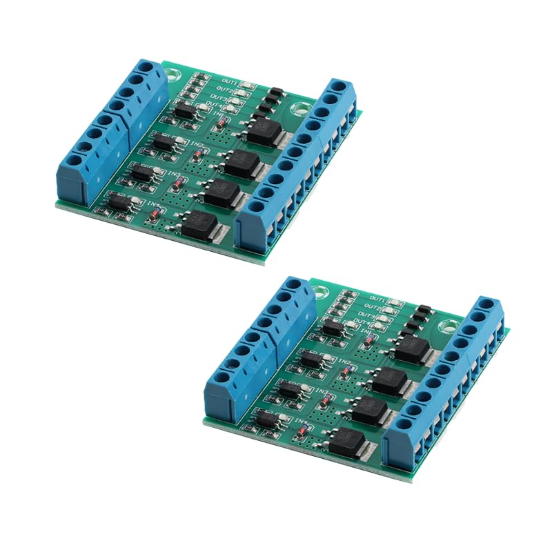2Pcs 4-Channel MOS FET PWM PLC Module Amplifier Circuit Board Driver Module DC 3.7-27V 10A Driver Board