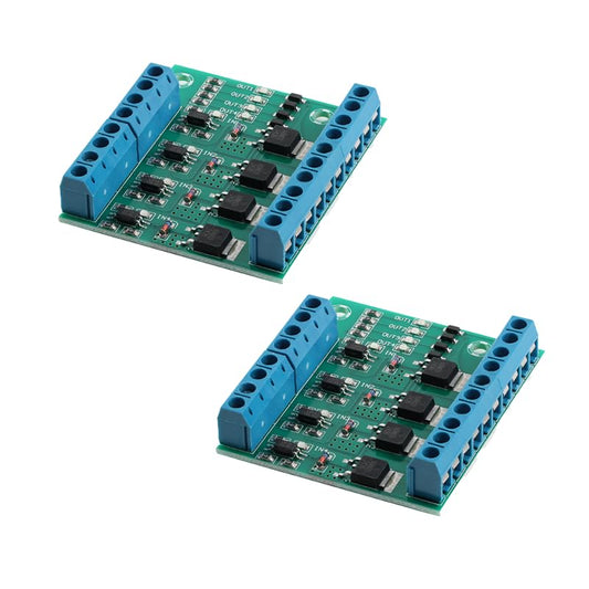 2Pcs 4-Channel MOS FET PWM PLC Module Amplifier Circuit Board Driver Module DC 3.7-27V 10A Driver Board