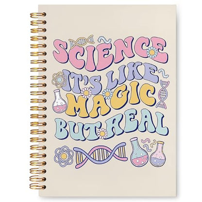VIIJJUE Science Teacher Notebook, Chemistry Teacher Gifts Journal, Trendy Groovy Scientific Teachers Journals for Writing, Gifts for Science Lovers Hardcover Spiral Notebooks, 5.5x8.3 Inch - color: 04