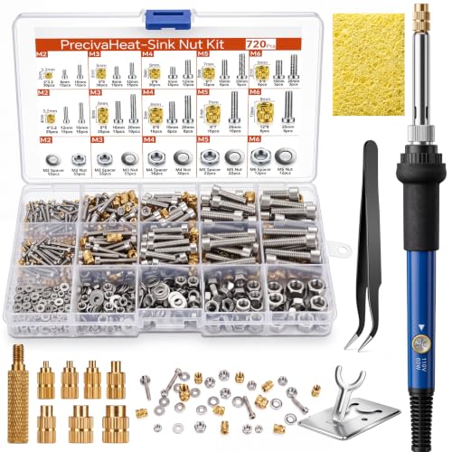 720Pcs Threaded Inserts Kit M2-M6 Heat Set Nuts for 3D Printer
