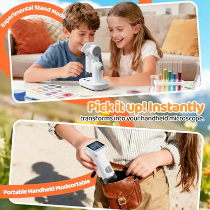 1600X Microscope for Kids, 2.0" Screen Toddler Toy, White - color: White