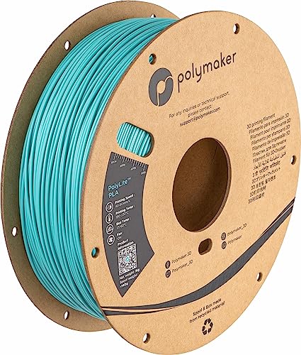 Polymaker PLA Filament 1.75mm Polymaker Teal 1KG Spool, Neatly Wound - color: 122 - 1.75mm Polymaker Teal (Hex Code: #48b9c2), size: 1.75 Millimeters