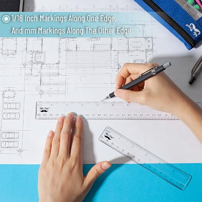 Mr. Pen- Plastic Rulers, 24 Pcs, 6 Inch & 12 Inch, Easy-to-Read Markings - color: Clear, size: 12 Pack 12 Inch and 12 Pack 6 Inch