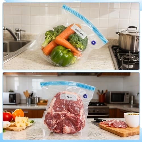 100 Pcs 3D Filament Storage Bags 13.4 x 11.8 Inch Reusable 3D Printer Filament Storage Bags and Humidity Indicator Cards Vacuum Sealed Kit with sealed bag clips pen pump for Keeping Files Dry