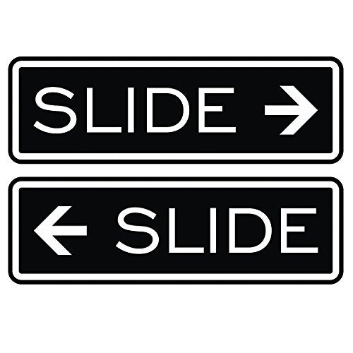 Classic Slide Door Sign - Black - Small (1 Pack) - color: Black, size: 4" x 1.25" - Small (1 Pack)
