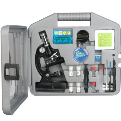 AmScope M30-ABS-KT2 52-Piece STEM Microscope Kit for Kids, Black