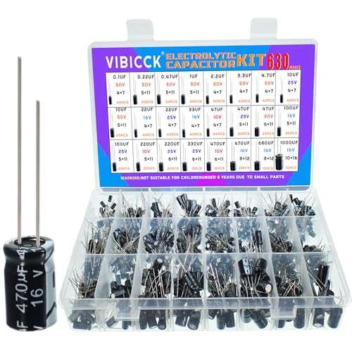 630pcs, 24 Value Electrolytic Flux Capacitor Assortment Kit