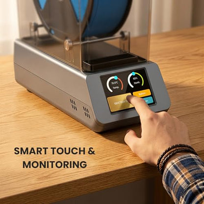 D1 3D Printer Filament Dryer Box, Modular 1+N Filament Storage, 150W PTC Heater Up to 90°C, Active Dehumidification Dehydrator with 2.8" Touchscreen, Compatible with PLA PETG ABS TPU PC PA - size: D1 (Dock + Storage Box)