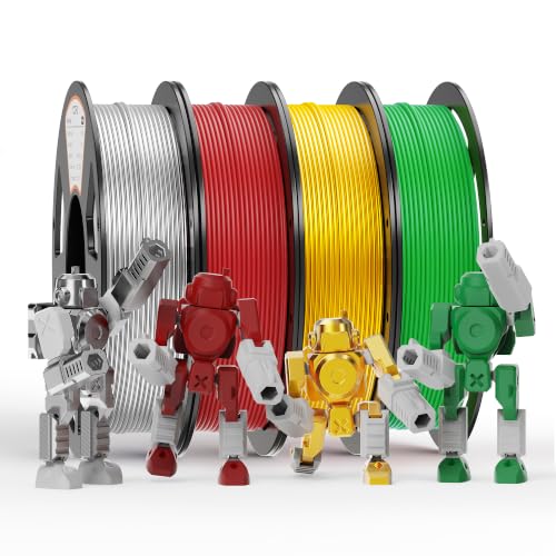 YOOPAI PLA Filament 1.75mm, 250g PLA+ & Silk Bundle, 4 Rolls - color: Pla Bundle-250gx4-112040003