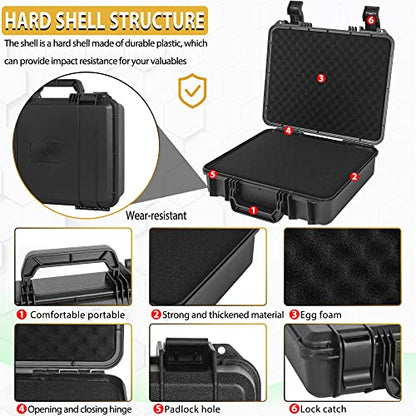 TORIBIO Hard Carrying Case with Foam, Shockproof Storage Box 14"x10.8"x3.3" - size: 14" x 10.8" x 3.3"