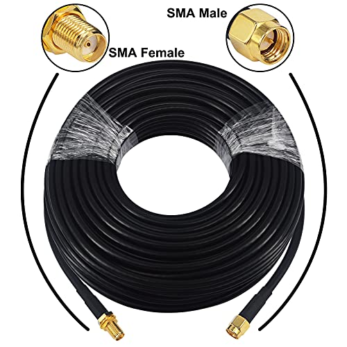 65.5ft Upgraded SMA Cable BMR200 SMA Male to SMA Female Connector RF Coaxial Cable SMA WiFi Extension Cable Low-Loss for 3G 4G LTE Router WiFi Antenna ADS-B GPS - size: 65.6ft