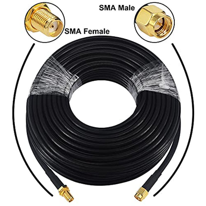 65.5ft Upgraded SMA Cable BMR200 SMA Male to SMA Female Connector RF Coaxial Cable SMA WiFi Extension Cable Low-Loss for 3G 4G LTE Router WiFi Antenna ADS-B GPS - size: 65.6ft